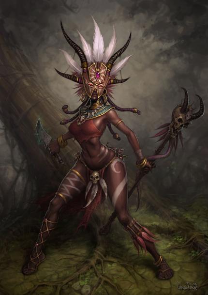 Hier seht ihr ein Bild des weiblichen Hexendoktors aus Blizzards neuem Hack'n'Slay Diablo 3.