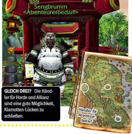 Die Abenteurer-Händler verkaufen ihnen Ausrüstung auf dem Niveau der örtlichen Quest-Klamotten. Zum vergrößern anklicken.