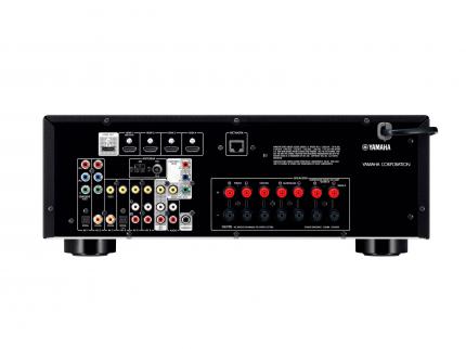 Rückseitige Anschlüsse eines Yamaha RX-V573 AV-Receivers