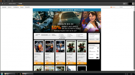 Origin bietet ähnlich wie Steam immer wieder Rabattaktionen.
