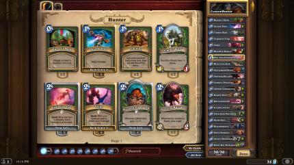 Für jede Klasse darf man ein individuelles Deck zusammenstellen. Dank zahlreicher Filteroptionen ist das schnell erledigt.