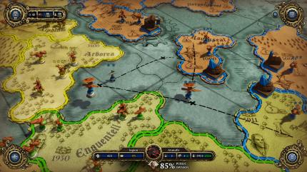 Divinity: Dragon Commander im Test - Im Runden-Modus leitet man seinen Feldzug auf dieser schönen Karte, die an den Brettspielklassiker Risiko erinnert.