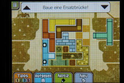 Professor Layton und das Vermächtnis von Aslant: Für Rätsel 102: Ersatzbrücke 3 müssen die Teile wie in der Grafik gezeigt angeordnet werden.