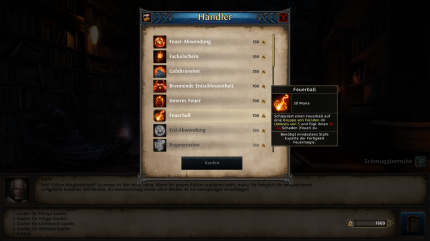 Might & Magic X: Legacy - In der magischen Akademie leisten wir uns neue Zaubersprüche für unseren zwergischen Runenpriester.