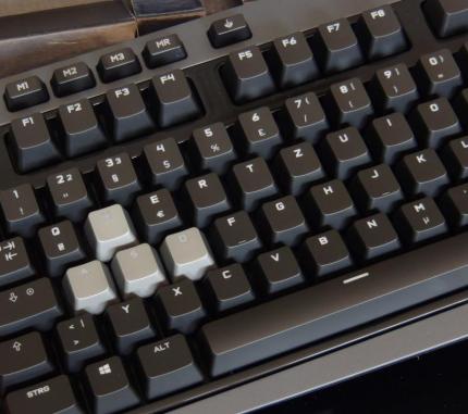 WASD; oben die Spieletaste