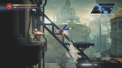 Strider bewegt sich sehr agil durch die Levels. (PS4-Version)