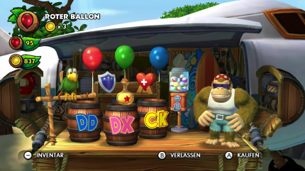 Donkey Kong Country: Tropical Freeze - Komplettlösung. In Funky Kongs Shop gibt es viele nützliche Items