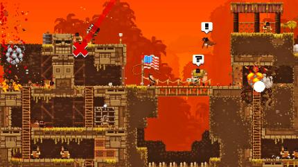 BroForce vom Entwickler Free Live Games möchte sichtlich Super Time Force den Rang in Sachen Technik und Detailreichtum abspenstig machen.
