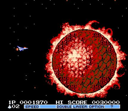 Auch das alte NES war für einige beeindruckende Bilder gut, wie die Umsetzung des Automaten Gradius 2 zeigt.