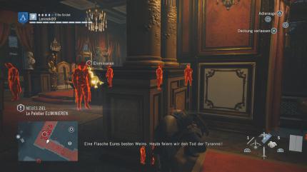 Le Peletier wird schwer bewacht, also stellt euch auf eine rasante Flucht ein, sobald der Nebel eurer Rauchbombe verflogen ist.