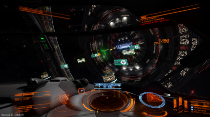 Elite: Dangerous - Anflug auf eine Raumstation, dabei bitte nicht vergessen, vorher um Landeerlaubnis zu fragen.