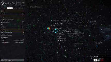 Elite: Dangerous - Die Navigation im aus 400 Milliarden Sternen bestehenden Spieluniversum erfolgt anhand der galaktischen Karte.