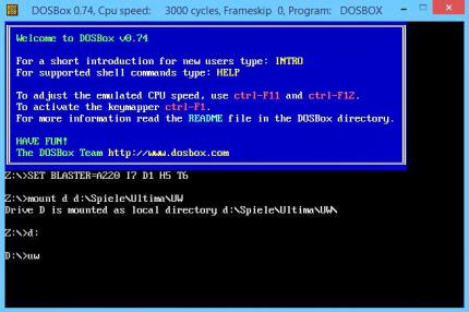 Das Programm DOSBox emuliert eine DOS-Umgebung. Damit könnt ihr Ultima Underworld starten.