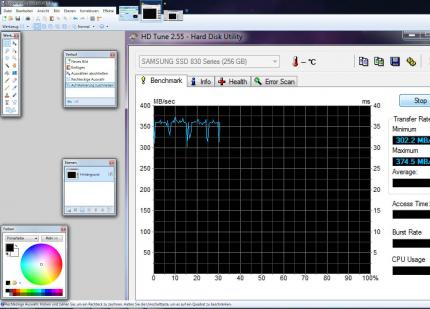 HD Tune Screenshot mit PaintNet geöffnet