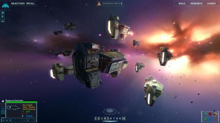 Formationen lösen sich auf, sobald es zum Kampf kommt. Das war bei Homeworld 1 noch ganz anders.