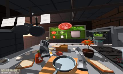 Der Job Simulator spielt die Stärken von Valves VRControllern aus: Man glaubt, selbst in der Küche zu stehen.