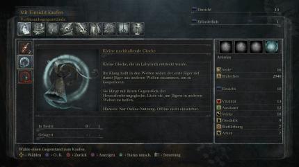 Mit der kleinen nachhallenden Glocke tretet ihr Bloodborne-Spielern als Helfer bei.