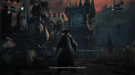 Auf regulärem Weg werden wir bald zur Zielscheide. Die Gatling oben auf dem Turm feuert bald permanent Salven ab.