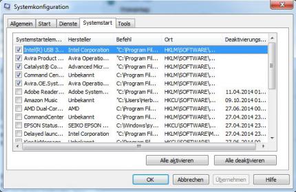 Systemstart aufräumen