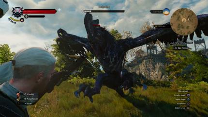 Mit der Armbrust holt Geralt fliegende Gegner vom Himmel. Alternativ taugt sie auch als Harpune.