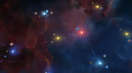 Wenn ihr eine Partie startet, generiert Master of Orion eine Galaxie mit zufällig erstellten Sternensystemen.