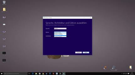 Eigentlich selbsterklärend: Legt hier fest, welche Windows 10-Edition, Sprache und Architektur des Betriebssystems als ISO-Datei verpackt werden.