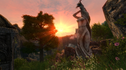 Sonnenauf- und Untergänge in Enderal fallen schon etwas kitschig bunt aus.