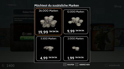 Mondpreise: Gut betuchte können im Ingame-Shop digitale Münzen auch für Echtgeld kaufen. 20 Euro für 26.000 Marken halten wir für überteuert.