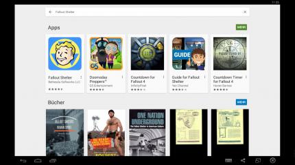 Danach erhaltet ihr Zugriff auf den Appstore und sucht nach Fallout Shelter.