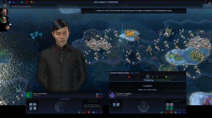 Wie gut es um eure aktuelle, diplomatische Beziehung zu einem anderen Sponsor bestellt ist, lässt sich in Rising Tide besser abschätzen als im Hauptspiel.