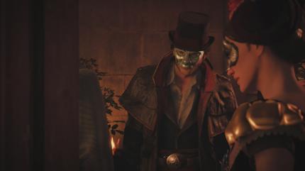 Dank der Maske kommt ihr ungesehen in Roths Theater.