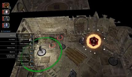 Sword Coast Legends: Der Spielleiter im Dungeon-Master-Modus platziert ein neues Monster in einem Raum, um die Spieler zu überraschen.