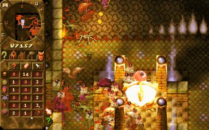 Magic Carpet macht seinem Namen alle Ehre: Auf einem fliegenden Teppich saust man durch eine grafisch atemberaubende Fantasy-Welt. Ganz anders Dungeon Keeper (im Bild): Im Kerkerspaß wird der Spieler zum sadistischen Schurken.