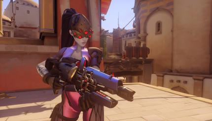 Achtung, Sniper! Widowmaker ist eine gefährliche Schützin. Mithilfe ihres Greifhakens kann die Dame auch Vorsprünge erklimmen.