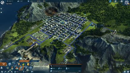 Anno 2205: Bevor ihr ein Logistikgebäude platziert, prüft anhand der Infobox am unteren Bildschirmrand, wie hoch der effektive Punktegewinn ist.