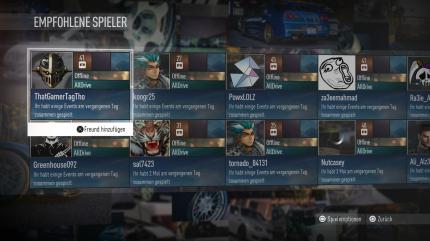 Auf Wunsch schlägt euch Need for Speed andere Spieler vor, die ihr dann in eure Freundesliste und Crew einladen könnt.