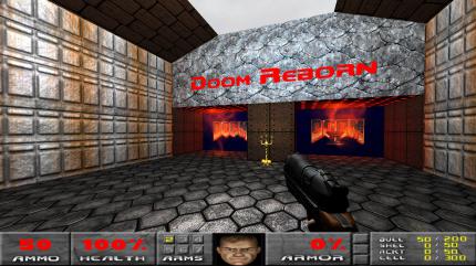 Doom-Mod-Special: Schön gemacht - Sobald ihr die Doom-3-Mod Doom Reborn betretet, entscheidet ihr euch, welchen der beiden klassischen Doom-Teile ihr spielen wollt.
