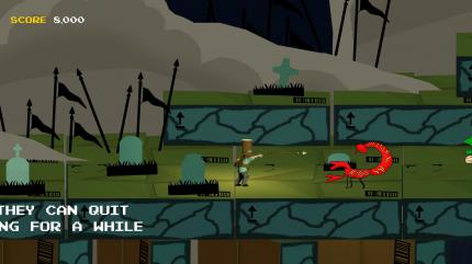 Abgefahren, aber auch stupide und unpassend: Ein 2D-Sidescroller als Spiel im Spiel.