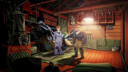 So könnte es aussehen: Full Throttle Remastered für PC und PS4 soll Fans 2017 mit neuen Artworks, hochauflösenden Hintergründen, neu abgemischten Musik- und Audiospuren, Entwicklerkommentaren und vielem mehr begeistern.