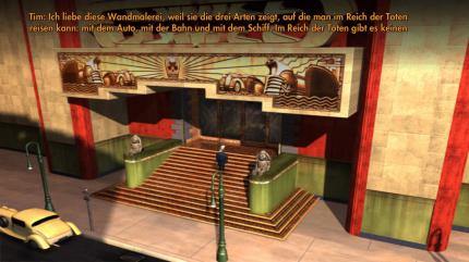 Tolles Bonus-Feature: In vielen Szenen von Grim Fandango Remastered geben Tim Schafer und seine Kollegen von Double Fine Productions auf Knopfdruck Entwicklereindrücke in Text- und Audioform zum Besten.