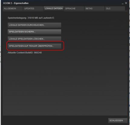 Steam: ein Spiel auf Fehler prüfen anstelle einer Neuinstallation