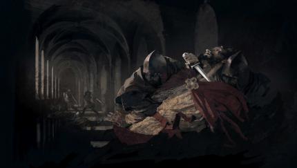 Kingdom Come: Deliverance - Szene aus dem Intro, das mit solchen Zeichnungen erzählt wird. Ein gut vertonter Sprecher bringt euch dabei die Ereignisse im Jahre 1403 des mittelalterlichen Böhmens näher.