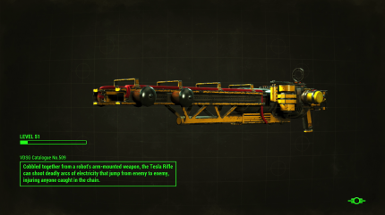 Neu im Waffenarsenal: das Tesla-Gewehr.
