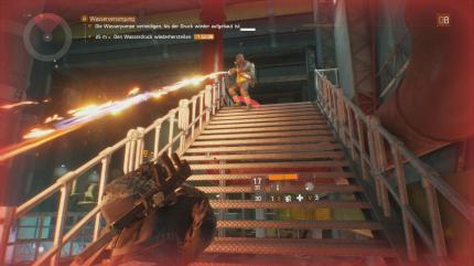 Die Feinde unterscheiden sich auch anhand ihrer Fraktion. Hier sind das die Cleaner mit Flammenwerfer.