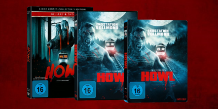 Ab nächster Woche (8. April) im Handel: Das Mediabook (li.) zum Horrofilm "Howl". 