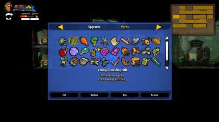Wenn wir Glück haben, viel Gold und Schlüssel finden und lange durchhalten, haben wir gegen Spielende dutzende Upgrades in der Tasche. 