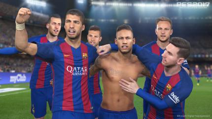Neymar hat künftig Gesellschaft auf dem Cover - denn das ziert nun ein jubelndes Barca-Team.