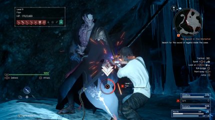 Drück mich: Reaktionstests zum Blocken und Parieren gehören in Final Fantasy XV zum Alltag. Mal abwarten, ob sie auf Dauer nerven.