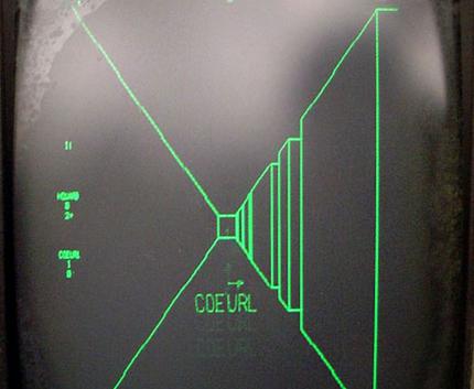 Einer der ersten Ego-Shooter: Maze War aus dem Jahr 1974.