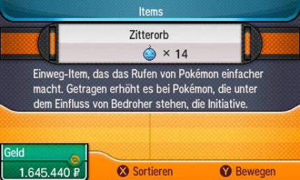 Durch den Zitterorb tauchen öfters Pokémon bei einem Hilferuf auf.